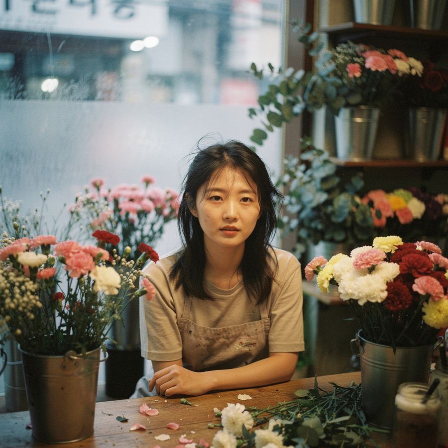 촬영 설정을 적용해 생성한 인물 사진